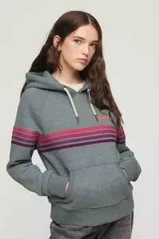 Толстовка в радужную полоску с логотипом Superdry, синий