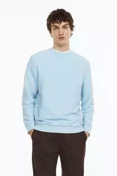 Толстовка в рубчик классического кроя H&amp;M, светло-синий