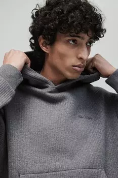 Толстовка в рубчик свободного кроя H&M, серый