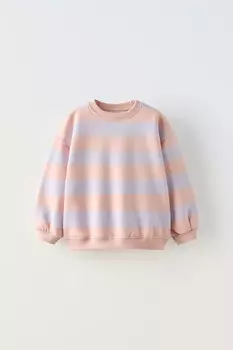 Толстовка в широкополоску ZARA, лиловый
