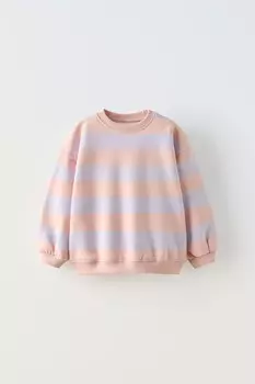 Толстовка в широкополоску ZARA, лиловый
