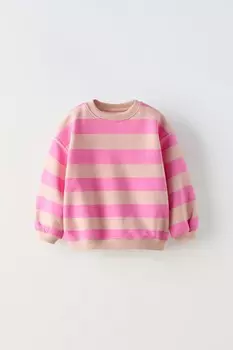 Толстовка в широкополоску ZARA, розовый