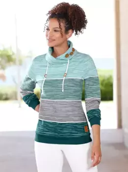 Толстовка в стиле casual Casual Looks, цвет Petrol-Kalkmint-Bedruckt