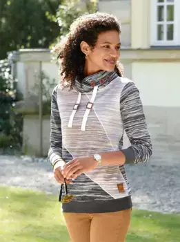 Толстовка в стиле casual Casual Looks, цвет Graphit-Ecru-Bedruckt