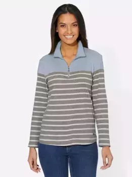Толстовка в стиле casual Casual Looks, цвет Eisblau-Grau-Gestreift