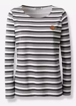 Толстовка в стиле casual Casual Looks, цвет Grau-Graphit-Geringelt