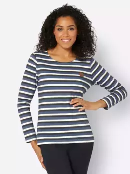 Толстовка в стиле casual Casual Looks, цвет Rauchblau-Graphit-Geringelt