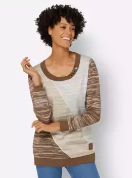 Толстовка в стиле casual Casual Looks, цвет Braun-Ecru-Bedruckt