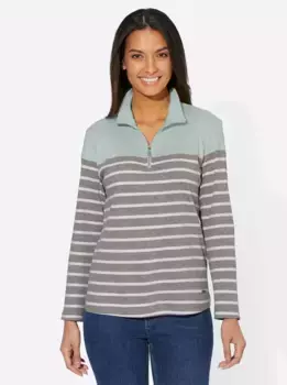 Толстовка в стиле casual Casual Looks, цвет Mint-Grau-Gestreift