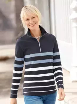 Толстовка в стиле casual Casual Looks, цвет Marine-Wei-Geringelt