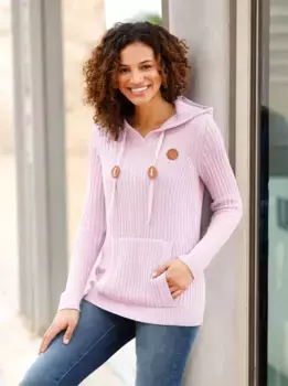 Толстовка в стиле casual "Пуловер с капюшоном" Casual Looks, цвет Mauve-Wei-Meliert