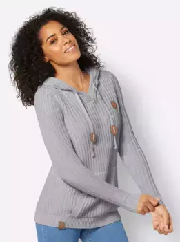 Толстовка в стиле casual "Пуловер с капюшоном" Casual Looks, цвет Steingrau-Wei-Meliert