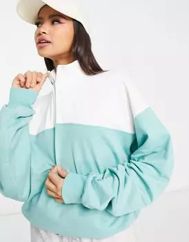 Толстовка в стиле колор-блок с полумолнией ASOS DESIGN