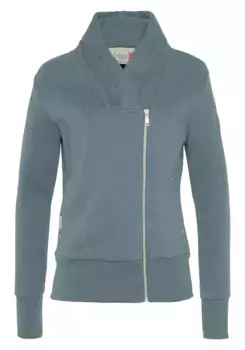 Толстовка в стиле Ragwear "ALIZZE", с асимметричной молнией и шалевым воротником, цвет Aqua