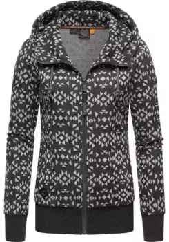 Толстовка в стиле Ragwear "Cinda Zip", крутая женская толстовка на молнии с капюшоном и принтом, серый