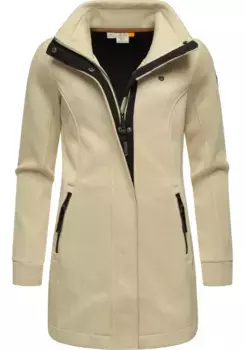 Толстовка в стиле Ragwear "Letrice Bonded", элегантная куртка на молнии с высоким воротником тонкой вязки, цвет Ecru