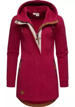 Толстовка в стиле Ragwear "Letty Intl.", спортивная куртка с капюшоном и элементами из искусственной кожи, цвет Beere