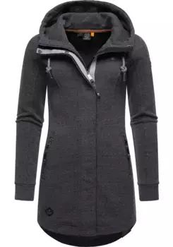 Толстовка в стиле Ragwear "Letty Intl.", спортивная куртка с капюшоном и элементами из искусственной кожи, цвет Ash