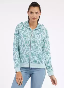 Толстовка в стиле Ragwear "ROSEMERIE SUMMER GOTS" на молнии и практичном капюшоне, цвет Aqua