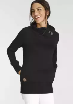 Толстовка в стиле рэгвир "ANGELLIKA O", с асимметричным воротником-шалькой Ragwear, черный