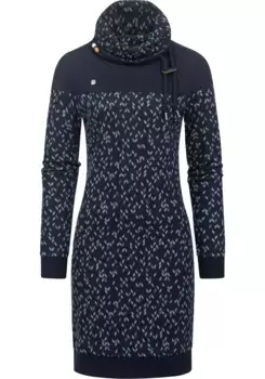 Толстовка в стиле рэгвир "Chloe Dress", стильное платье с длинными рукавами и этническим узором Ragwear, синий