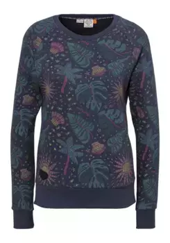 Толстовка в стиле рэгвир "JOHANKA PRINT" с летним принтом по всей поверхности Ragwear, цвет морской волны