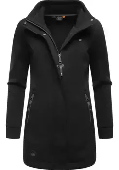 Толстовка в стиле рэгвир "Letrice Bonded", элегантная куртка на молнии с высоким воротником тонкой вязки Ragwear, черный