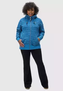 Толстовка в стиле рэгвир "Neska Print Zip Plus", стильная женская толстовка на молнии с капюшоном и принтом Ragwear, синий