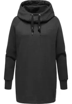 Толстовка в стиле рэгвир "Ровенна", длинная женская толстовка с высоким воротником-шалькой Ragwear, серый