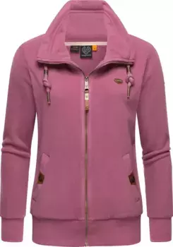Толстовка в стиле рэгвир "Rylie Fleece Zip Solid", свитер из мягкого флиса на молнии со шнурками Ragwear, розовый