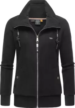Толстовка в стиле рэгвир "Rylie Fleece Zip Solid", свитер из мягкого флиса на молнии со шнурками Ragwear, черный