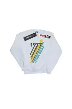 Толстовка в стиле ретро 77 полосок Star Wars, белый