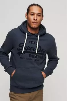 Толстовка в тон с винтажным логотипом Superdry, синий