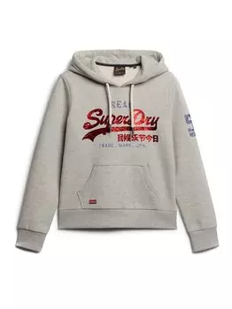 Толстовка в винтажном стиле Superdry, серый