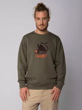 Толстовка wat? Apparel Cat, хаки