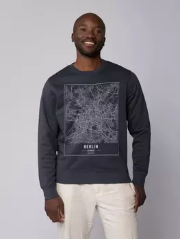 Толстовка wat? Apparel City maps Berlin Landkarte, цвет india ink grey