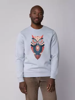 Толстовка wat? Apparel Colorful Owl, цвет serene blue