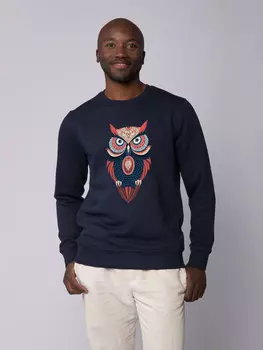 Толстовка wat? Apparel Colorful Owl, темно-синий
