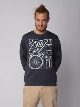 Толстовка wat? Apparel Fahrradteile, цвет india ink grey