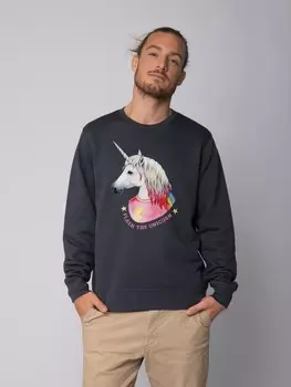 Толстовка wat? Apparel Flash the unicorn, цвет india ink grey