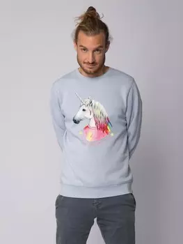 Толстовка wat? Apparel Flash the unicorn, цвет serene blue