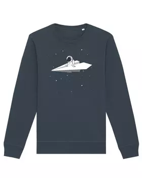 Толстовка wat? Apparel Fly me to the moon, цвет India Ink Grey