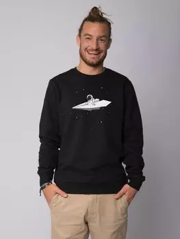 Толстовка wat? Apparel Fly me to the moon, черный