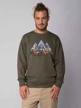 Толстовка wat? Apparel Geometric Landscape, хаки