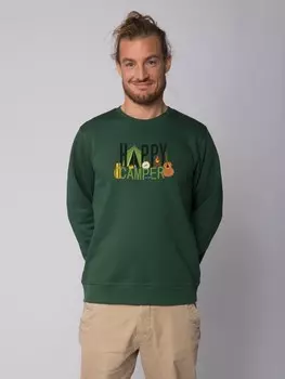 Толстовка wat? Apparel Happy Camper, цвет bottle green