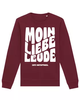Толстовка wat? Apparel Moin liebe Leude, цвет Weinrot