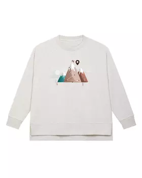 Толстовка wat? Apparel Mountain Path & Clouds, цвет Cream Heather Grey