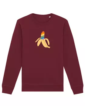 Толстовка wat? Apparel Rainbow Banana, цвет Weinrot