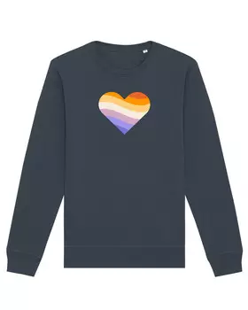 Толстовка wat? Apparel Rainbow Heart, цвет India Ink Grey