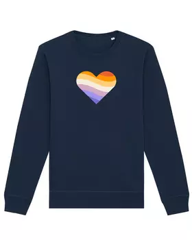 Толстовка wat? Apparel Rainbow Heart, темно-синий